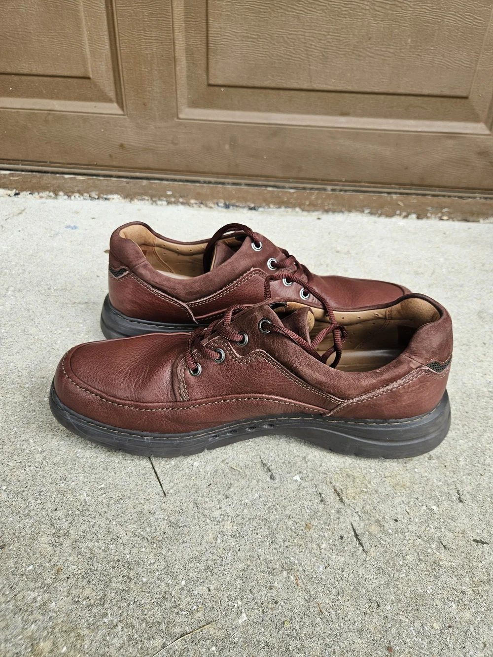 Clarks Unstructured Men's Brown Leather Lace Up Oxford Casual Shoes 11 M Used